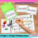 4th Grade Math Center: Two Digit Multiplication Task Cards