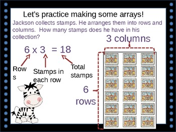 Multiplication: Using Arrays Powerpoint by Skills and Thrills In Third