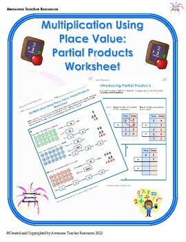 Preview of Multiplication Using Place Value: Partial Products Worksheet