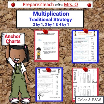 Preview of Multiplication Using the Traditional Algorithm Anchor Charts (Part 1)