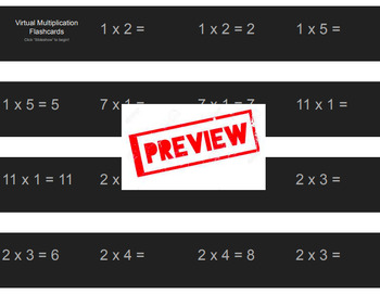 Preview of Multiplication Virtual Flashcards