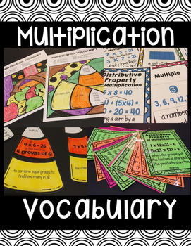 Preview of 3rd Grade Go Math Chapter 3 and Chapter 4 Multiplication Vocabulary