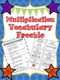 Multiplication Vocabulary Freebie!!!