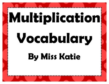 Preview of Multiplication  My Math 3rd Grade Vocabulary Posters