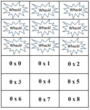 Preview of Multiplication Whack Game
