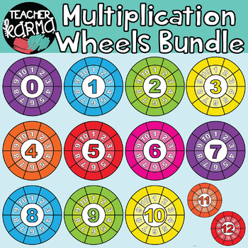Preview of Multiplication Wheels MATH CLIPART