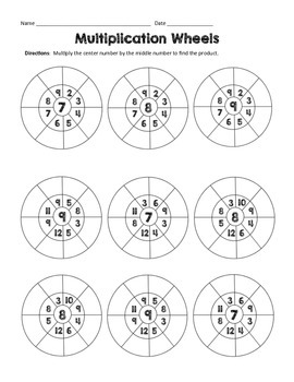 Multiplication Wheels - Fun Math Fact Practice by A Co Products | TpT
