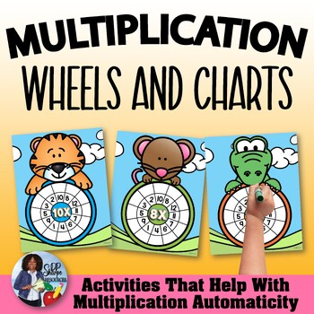 Preview of Multiplication Wheels and Times Tables Set - Animal Theme