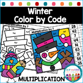 Multiplication Winter Color by Code | Winter Multiplicatio