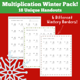 Multiplication Winter Pack! 18 Unique Handouts and 6 Diffe