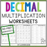 Multiplication With Decimals Practice Worksheets 4th and 5