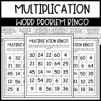 Preview of Multiplication Word Problem - Bingo Game