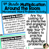 Multiplication Word Problem Movement Activity | 4th Grade