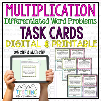Preview of Multiplication Word Problem Task Cards