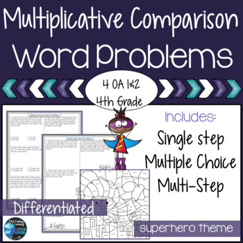 Preview of Multiplication Word Problems 4th Grade Multiplicative Comparison