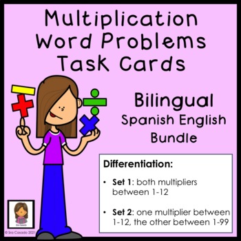 Preview of Multiplication Word Problems Bilingual Spanish English