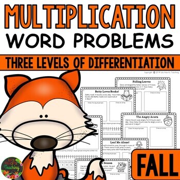 Preview of Multiplication Word Problems (Fall Multiplication Story Problems)