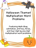Multiplication Word Problems Matching Game - Halloween Themed