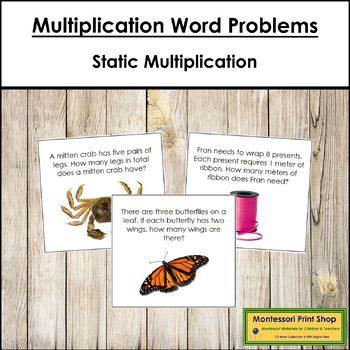 Preview of Multiplication Word Problems Set 1 - Static Multiplication Math Questions