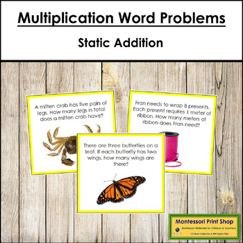 Preview of Multiplication Word Problems Set 1 (color-coded) - Static Multiplication Math