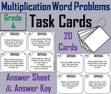 4th Grade Multiplication Word Problems Task Cards Activity