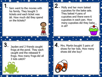 Multiplication Word Problems Task Cards by Learning With Mrs Kirk