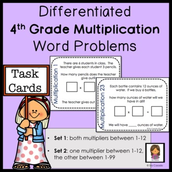 Preview of 4th Grade Multiplication Word Problems Task Cards