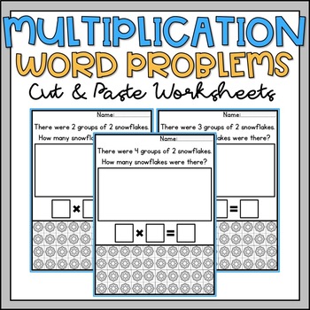 multiplication word problems winter math worksheets 3rd grade cut and paste