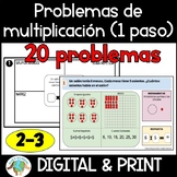 Multiplication Word Problems in Spanish - Problemas de mul