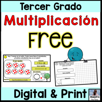 Preview of Multiplication Word Problems in Spanish - Problemas de multiplicación