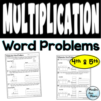Preview of Multiplication Word Problems with Standard Algorithm and Area Model