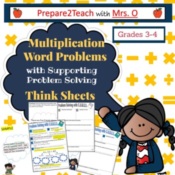 Preview of Multiplication Word Problems with Supporting Problem Solving Think Sheets