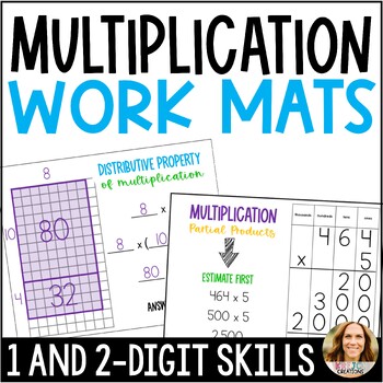 Preview of Multiplication Work Mats and Interactive Notebook Pages - 4th Grade Math