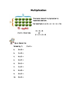 Preview of Multiplication Workbook for 2nd Grade