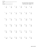 Multiplication Worksheet (1 - 15)