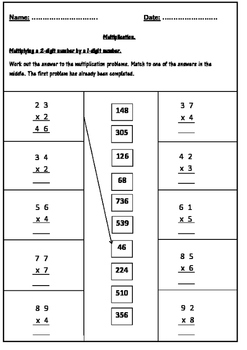 multiplication worksheet by 123 math teachers pay teachers