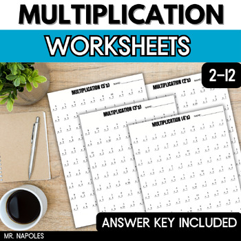Preview of Multiplication Worksheet Practice  -NO PREP -  Facts Times Tables