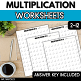 Multiplication Worksheet Practice  -NO PREP -  Facts Times Tables