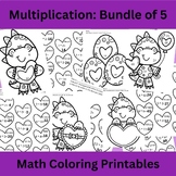 Multiplication Worksheet Bundle with 5 Sets, 2/4, 3/6/9, 5