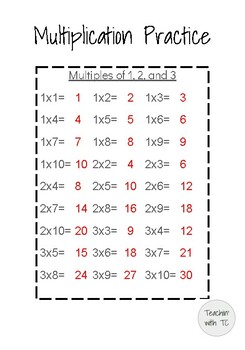 Multiplication Worksheets 1-11