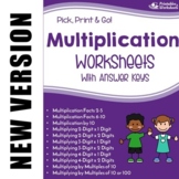 Multiplication Groups, Facts, Arrays, Area Model, Drills, 