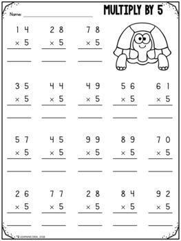 2 digit by 1 digit multiplication worksheets distance learning packets
