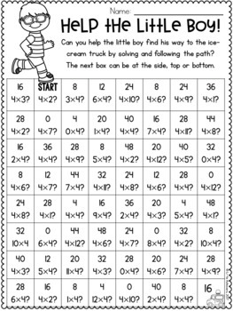 Multiplication Worksheets - Multiplication Facts Practice 4 Times Table