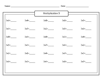 Preview of Multiplication Worksheets