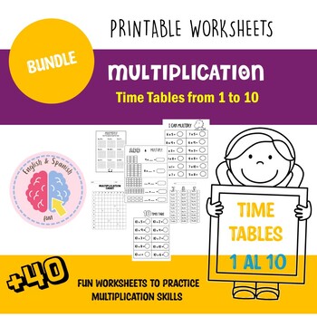 Preview of Multiplication Worksheets BUNDLE- Time Tables from 1 to 10