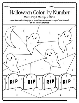 Halloween Activities | Math & Language Arts Worksheets | Color By Number