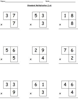 multiplication worksheets lattice partial products