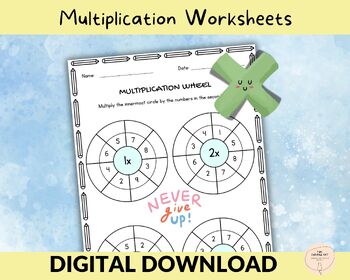 Preview of 21 Multiplication Worksheets - Multiplication Wheels - Numbers 1 to 12 - Math