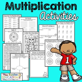 Multiplication Worksheets (No-Prep) by Miss Rainbow Education | TpT