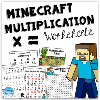 multiplication worksheets tables minecraft math by breezy learning